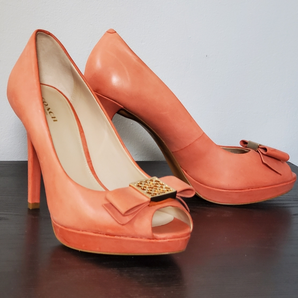 Coach Peep Toe Heels sz 9